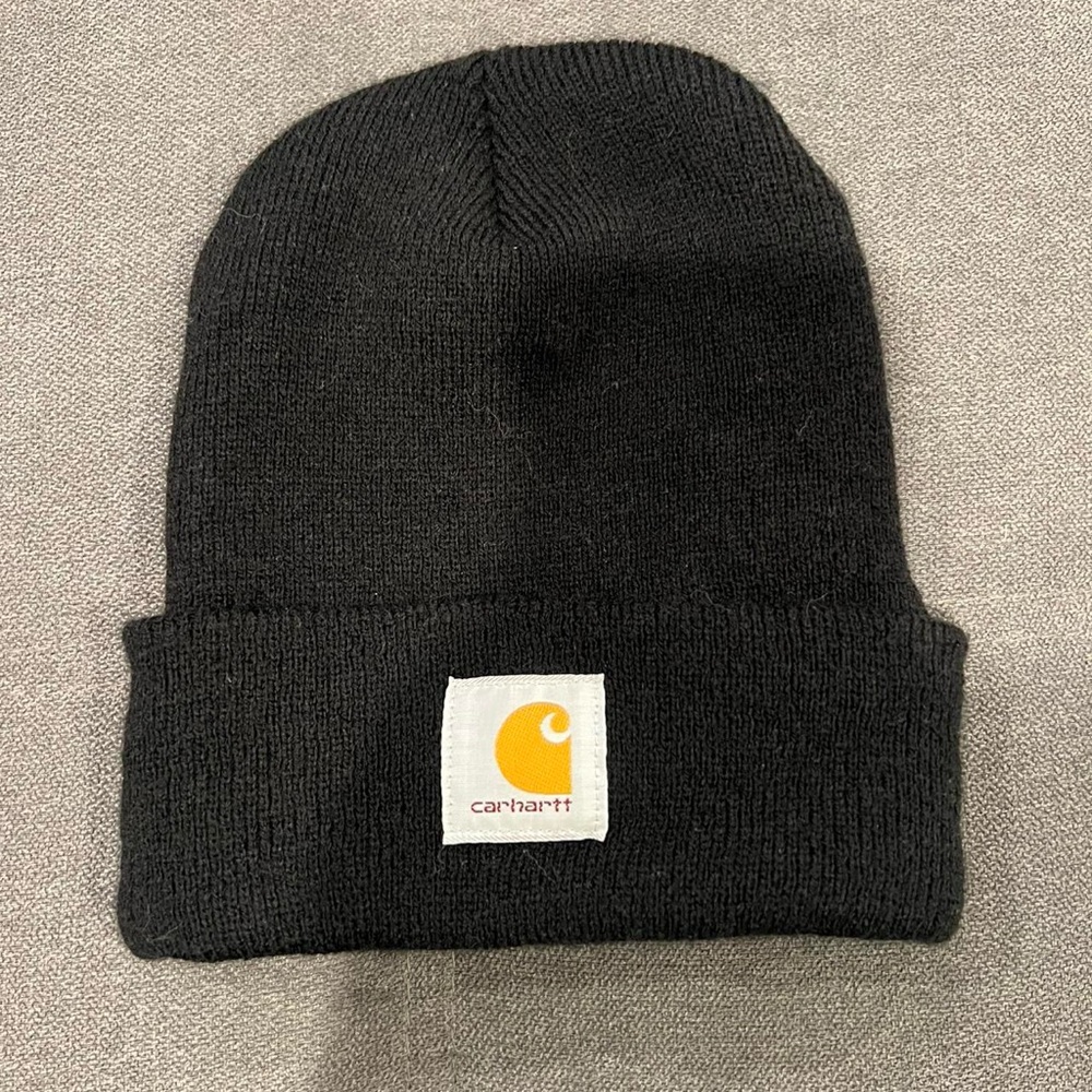 Carhartt Dark Knit Hat with Logo Patch